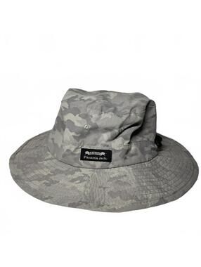 Original Panama Jack Wide Brim Bucket Hat Gray Camo Boonie Fishing XL Nylon